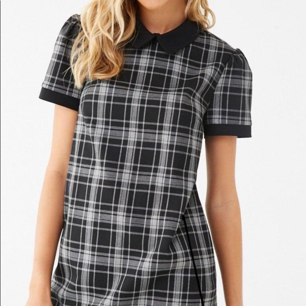 Forever 21 plaid collar mini dress